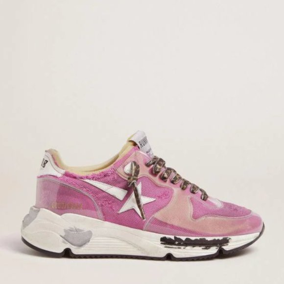 Golden Goose Fuchsia Running Sole LTD Sneakers with Raw Edges sz 40 - Picture 1 of 4